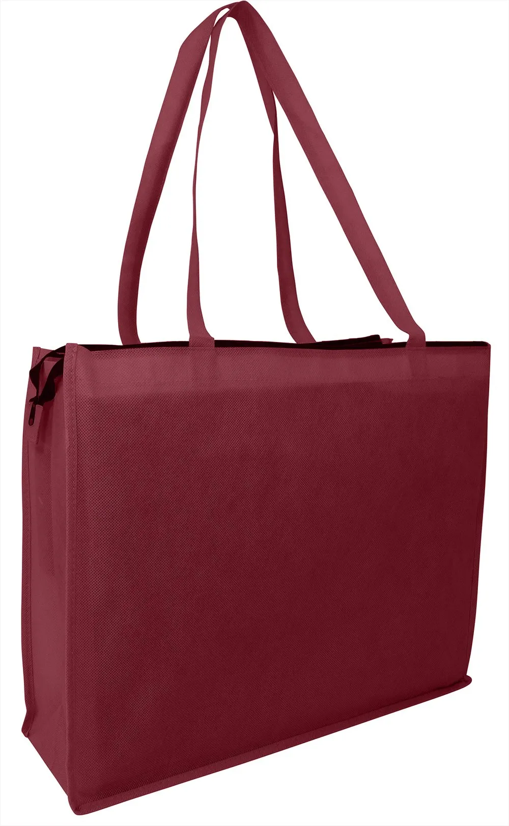 200 ct Zippered Large Tote Bags - Reusable Grocery Bags - By Case