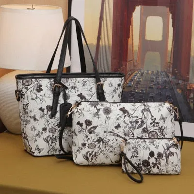 3 in 1 Soft Printed Luxury Handbag