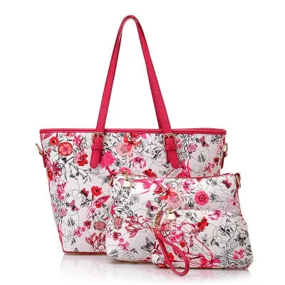 3 in 1 Soft Printed Luxury Handbag