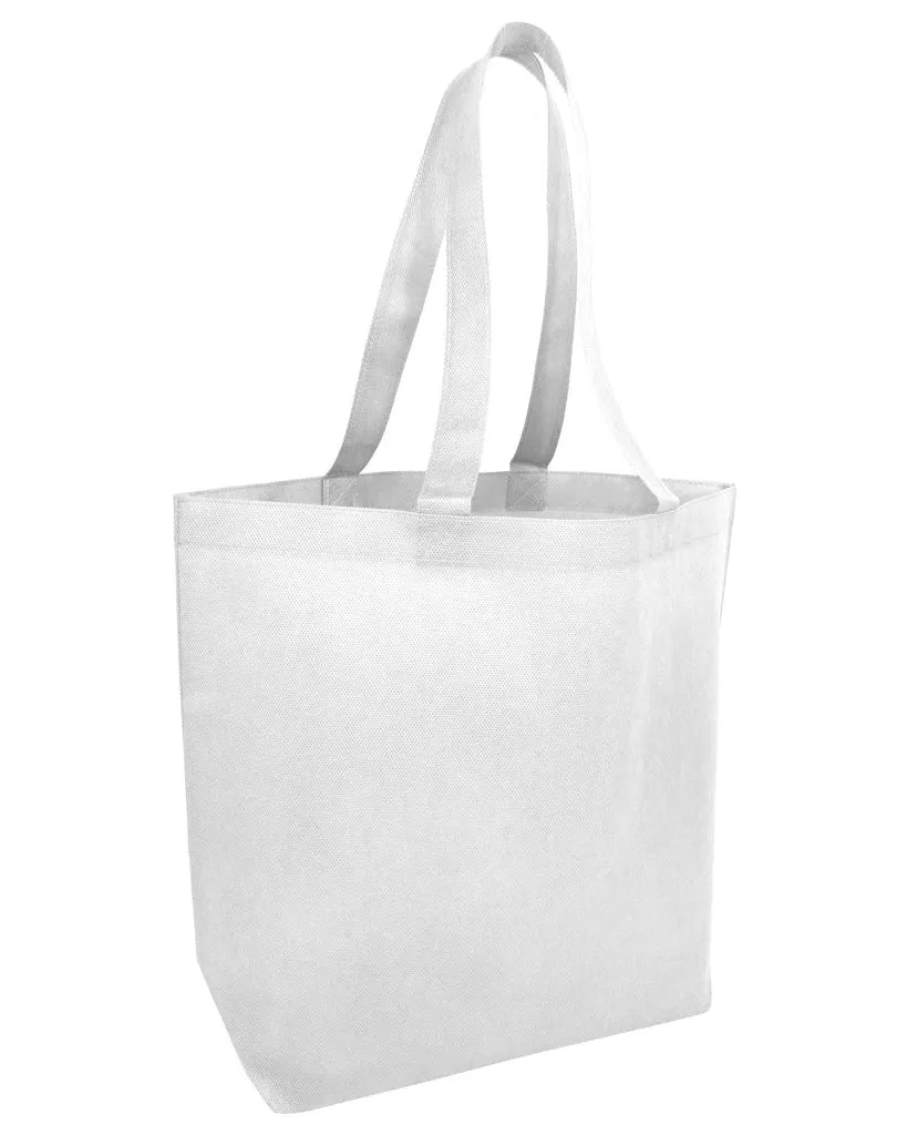 300 ct Economical Promotional Large Tote Bags with Bottom Gusset - By Case