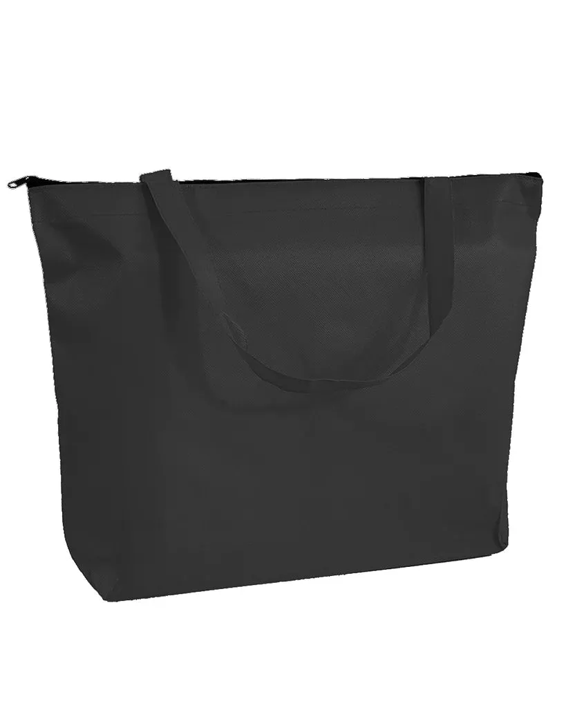 300 ct Zippered Promo Convention Tote Bag with Gusset - By Case