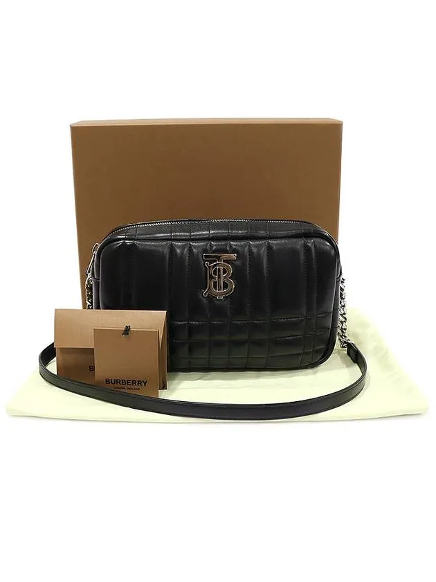 80648551 Black Quilted Smooth Lambskin Silver Small Lola Camera Cross Bag