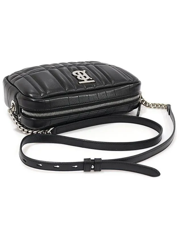 80648551 Black Quilted Smooth Lambskin Silver Small Lola Camera Cross Bag