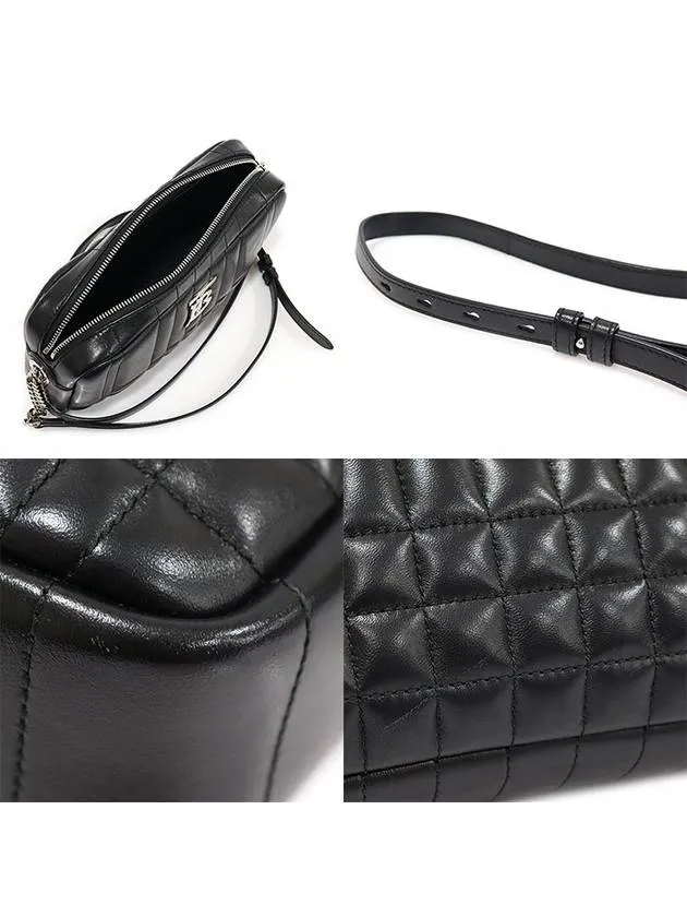 80648551 Black Quilted Smooth Lambskin Silver Small Lola Camera Cross Bag