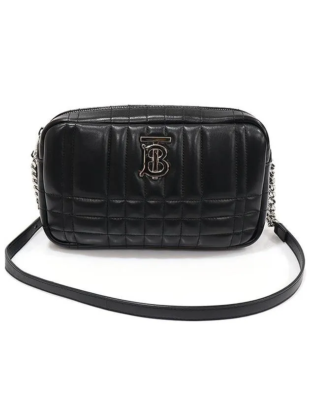 80648551 Black Quilted Smooth Lambskin Silver Small Lola Camera Cross Bag