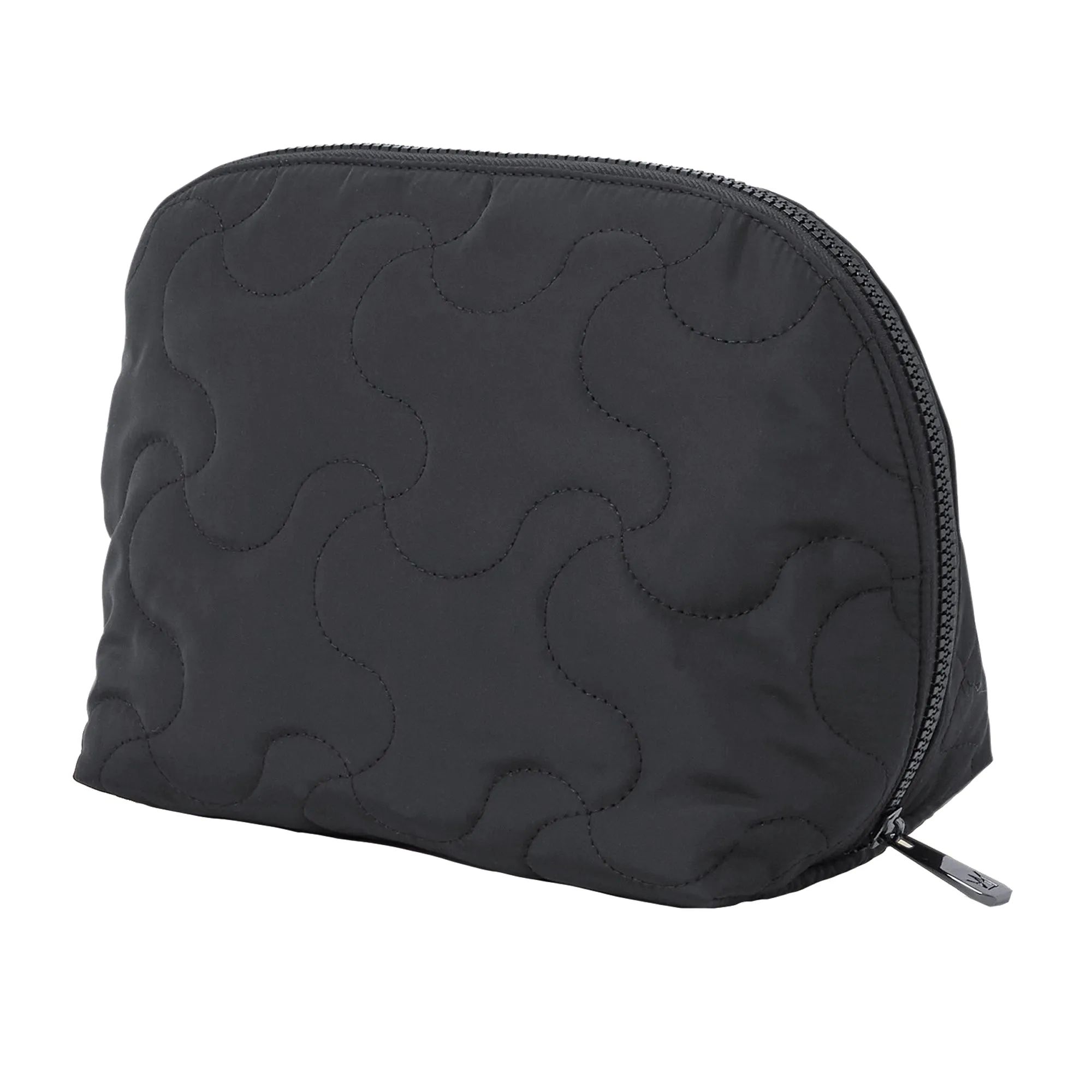 Accessorize London Women's Black Quilted Wash Bag