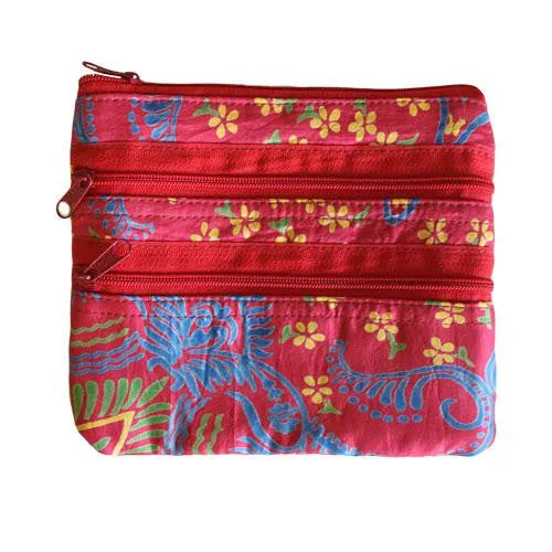 Alpana Silk Jewellery Pouch - Red