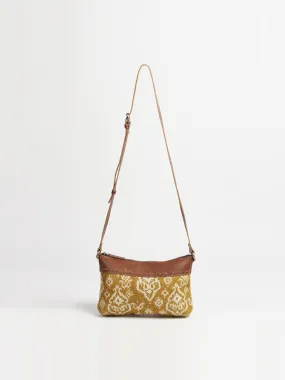 AYLA - LEATHER & PRINTED FABRIC SLING  BAG