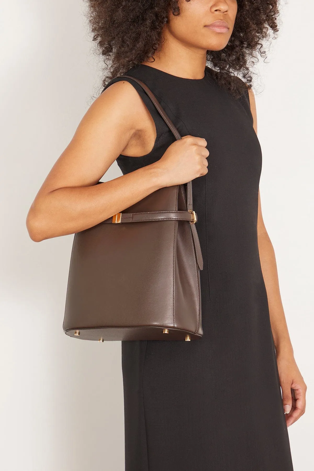 Belted Bucket Bag in Bark