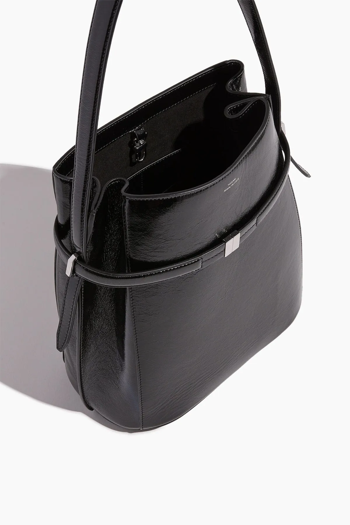 Belted Bucket Bag in Black