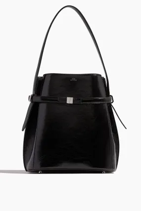 Belted Bucket Bag in Black