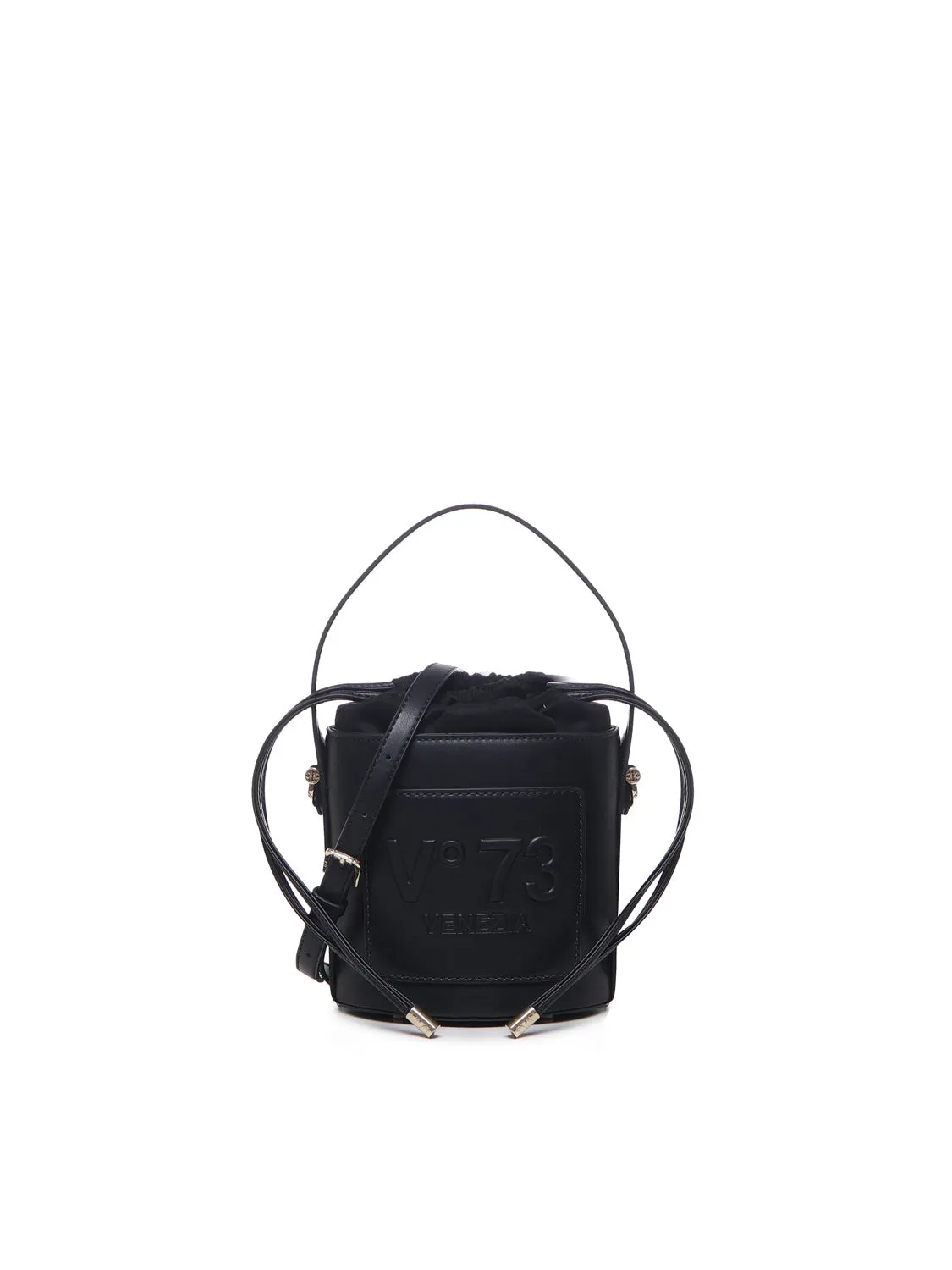 Black Bucket Bag Beatrix with Drawstring