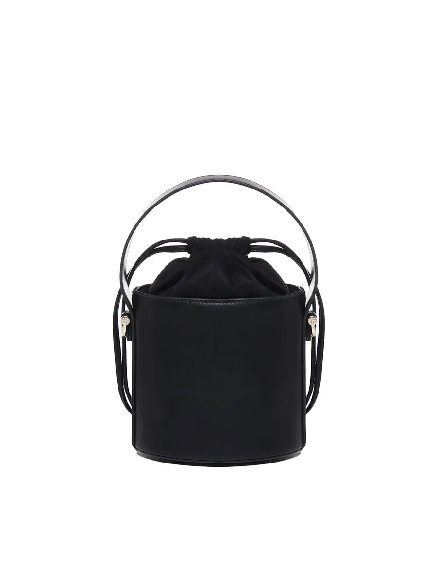 Black Bucket Bag Beatrix with Drawstring