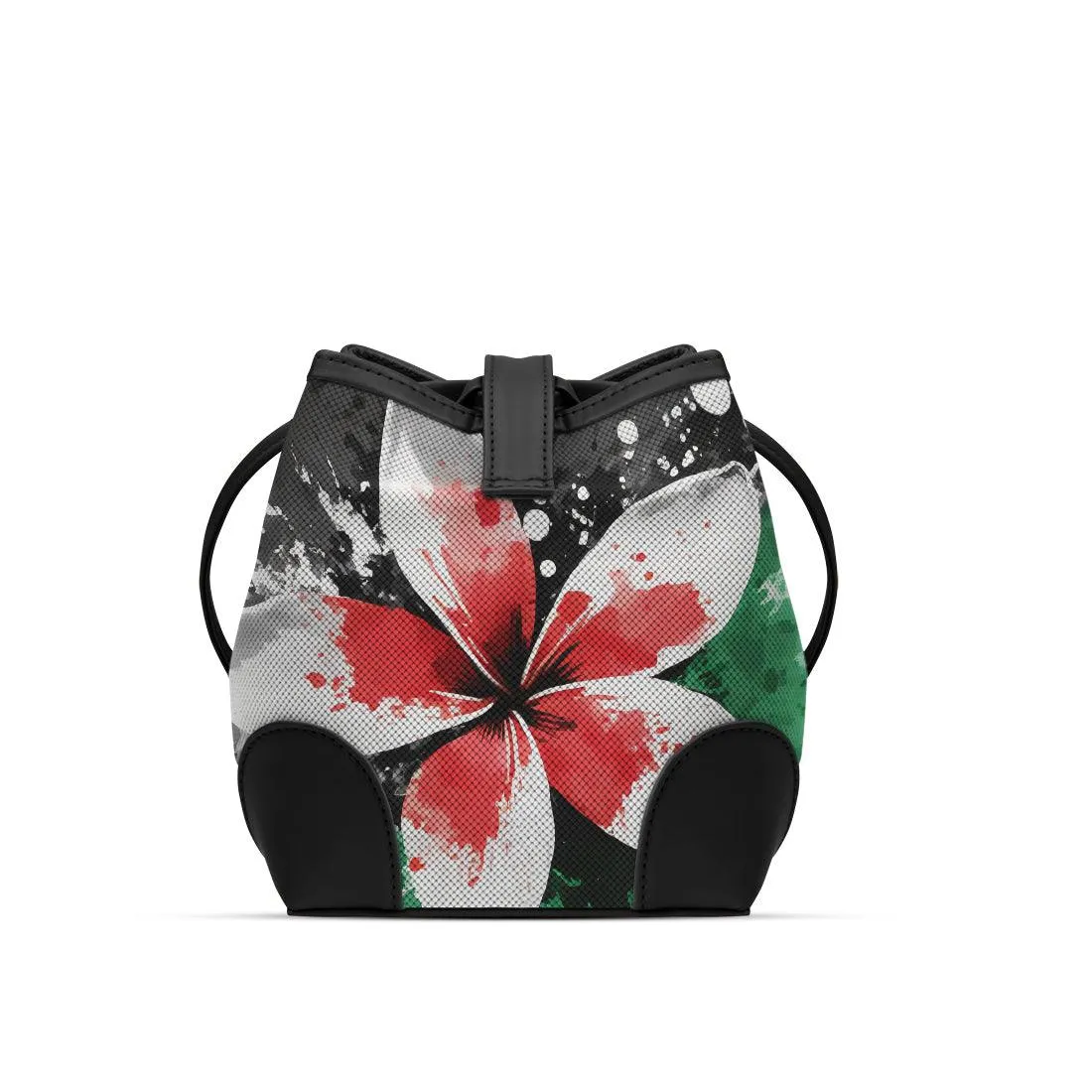 Black Bucket Bags Palestine flower