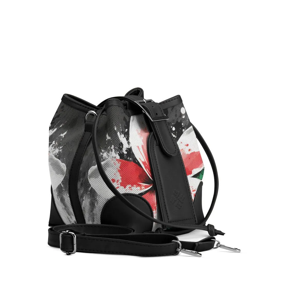 Black Bucket Bags Palestine flower