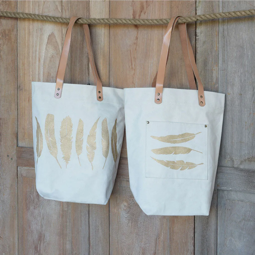 Bohemian Tote Feathers