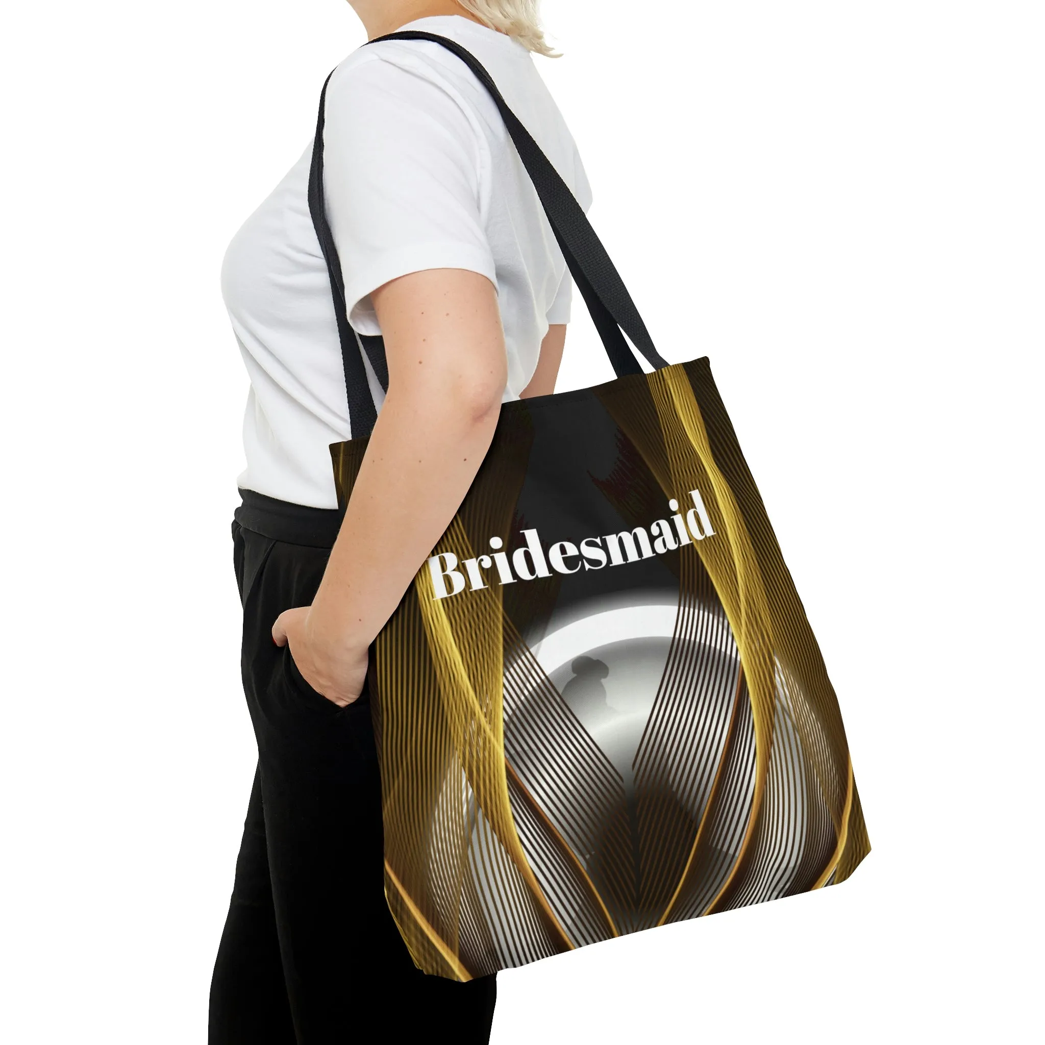 Bridesmaids Gifts | Custom Black Tote | Practical Wedding Gift | Bridal Shower  | Bridal Team Handbag