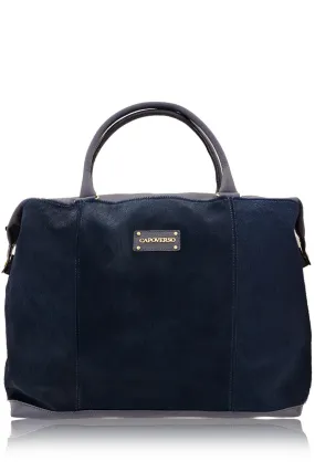 CAPOVERSO CAVALLINO Blue Pony Hair Leather Grab