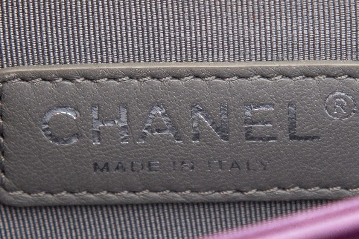 Chanel 2013/14  Purple Velvet Quilted Mini Boy Bag with Gun Metal Hardware