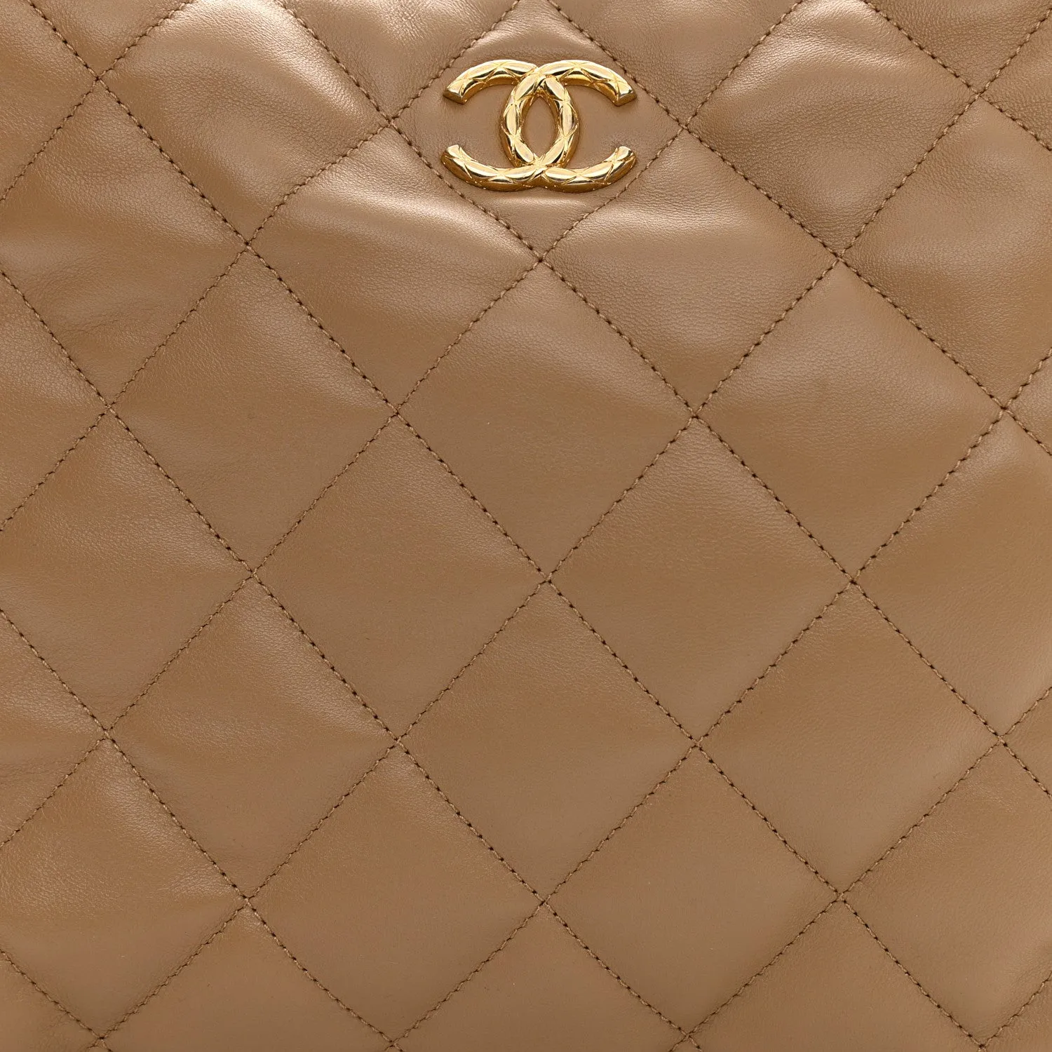 CHANEL CC QUILTED LAMBSKIN HOBO BAG