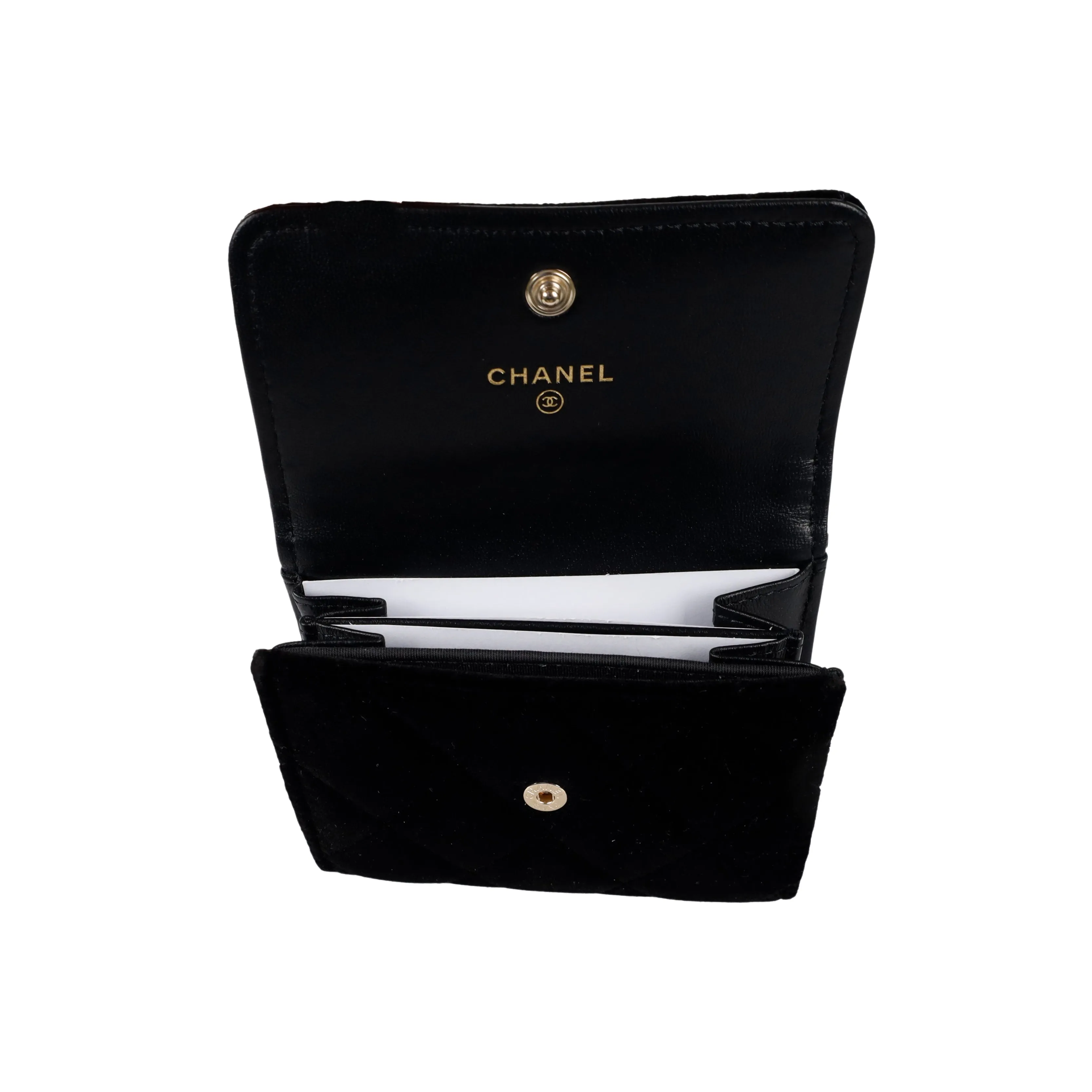 CHANEL Chanel Quilted Velvet Wallet