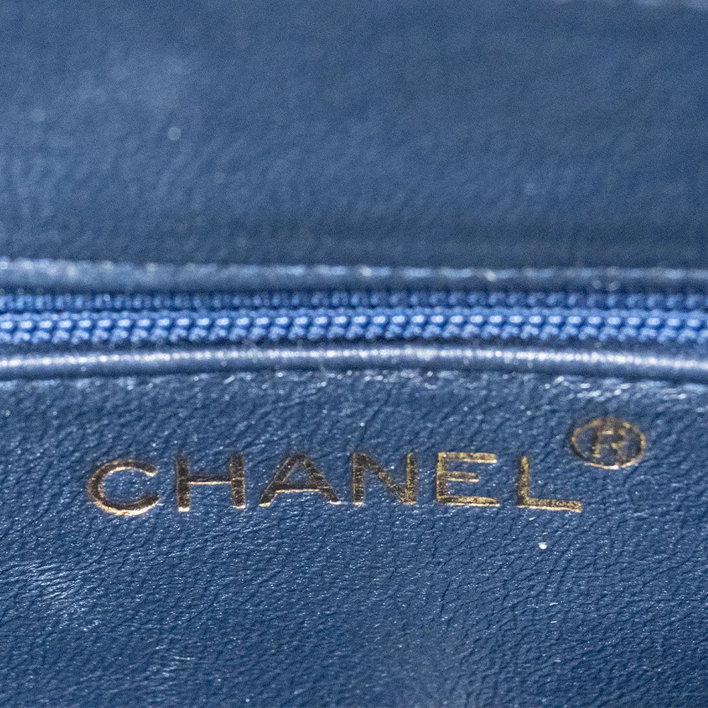 Chanel Navy Quilted Shoulder Bag with Tassels