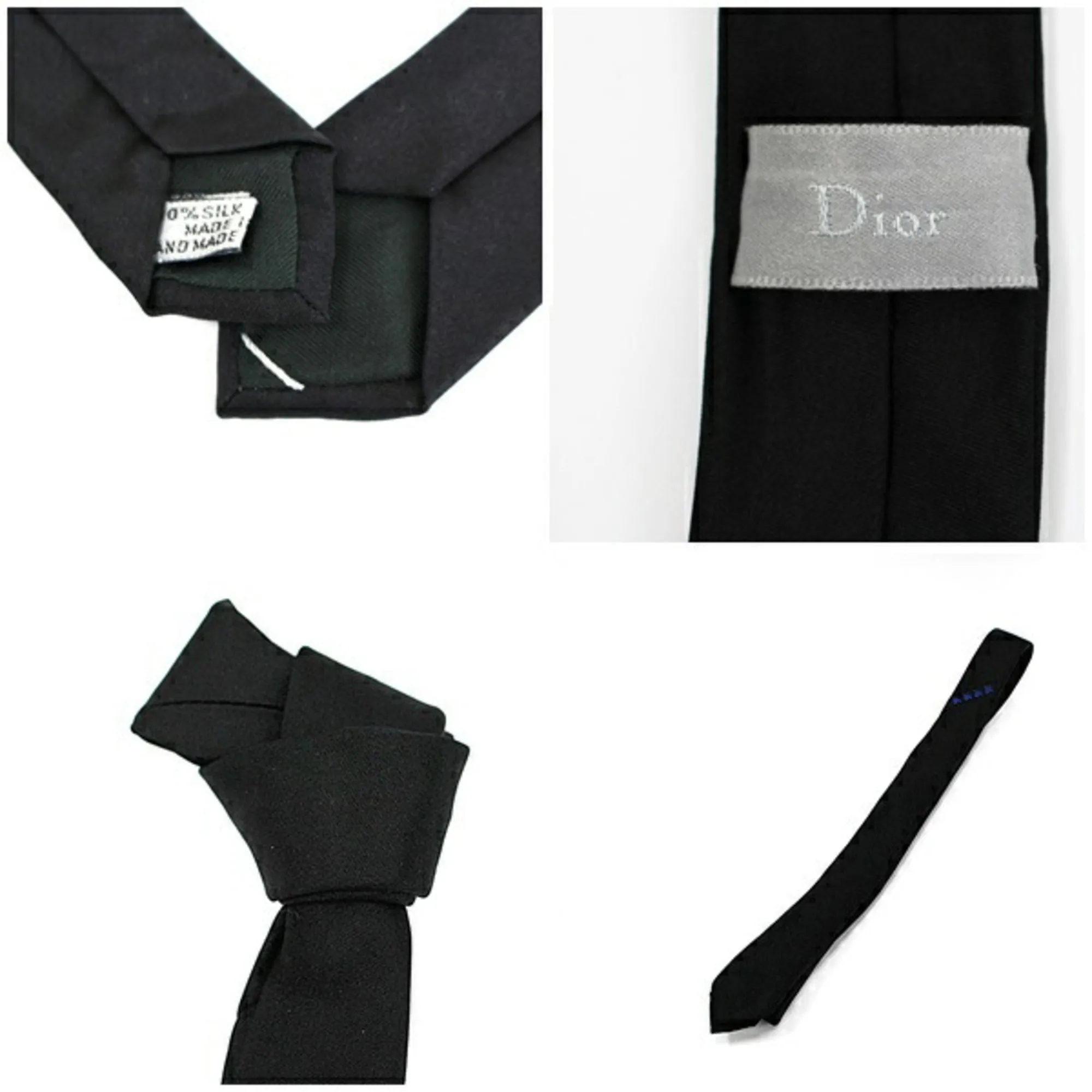 CHRISTIAN DIOR Silk Necktie Narrow Tie Men