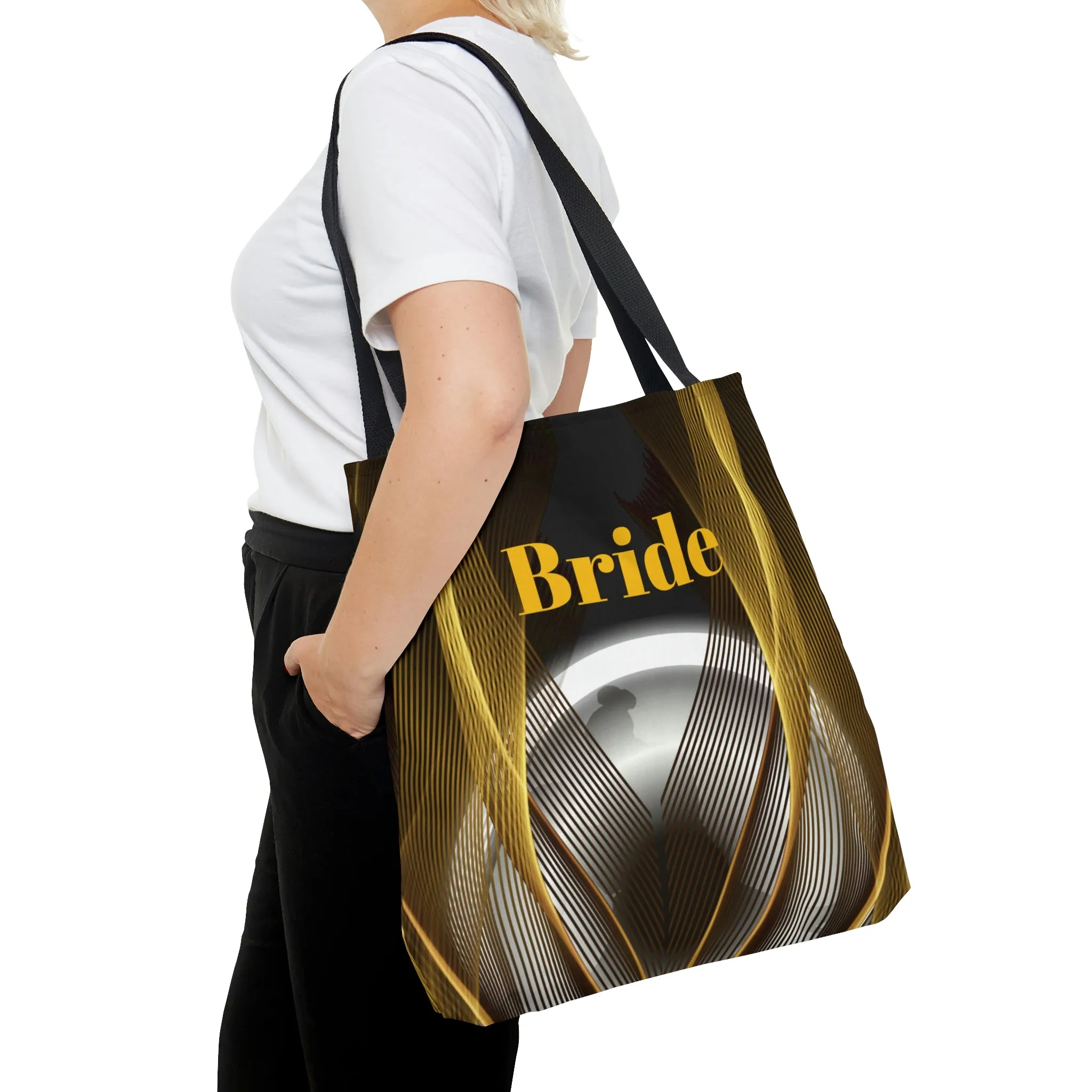 Custom Bridal Tote | Black Bag | Practical Wedding Gift | Bridal Shower | Women Engagement | Bride to be Handbag | Gift For Her