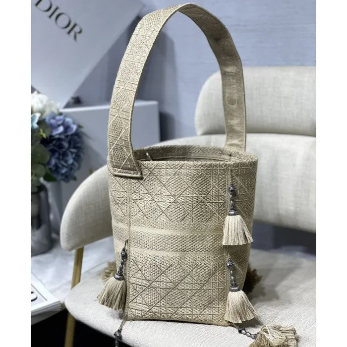 Dior D-Bubble Bucket Bag Beige oblique