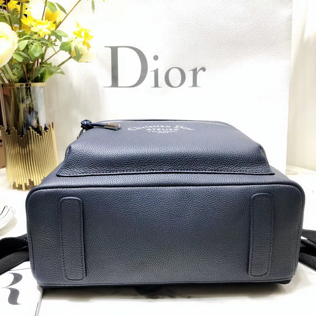 Dior Rider Rucksack Backpack In Navy Blue Calfskin