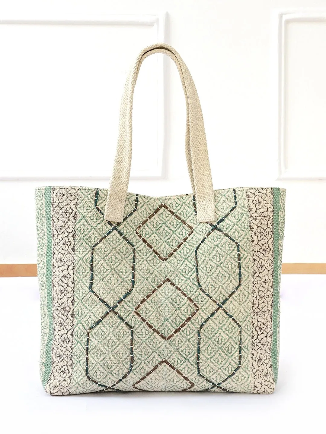 FLORA - BLOCK PRINTED COTTON TOTE BAG