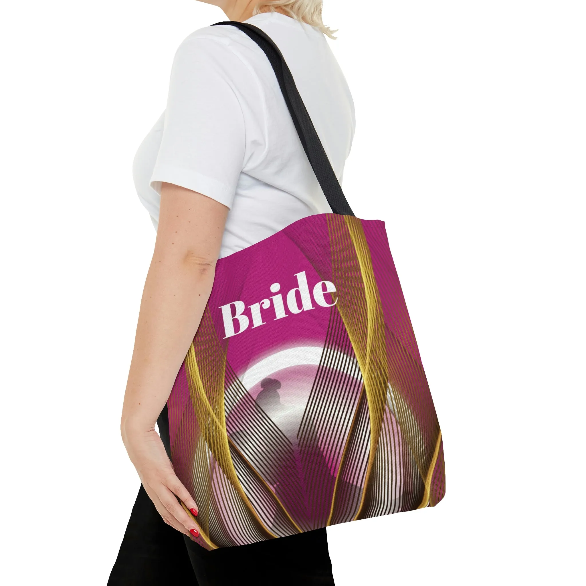 Fuchsia Bridal Tote | Custom Bridal Shower Gift Bag | Wedding Handbag | Gift For Bride | Beach Wedding Shoulder Bag