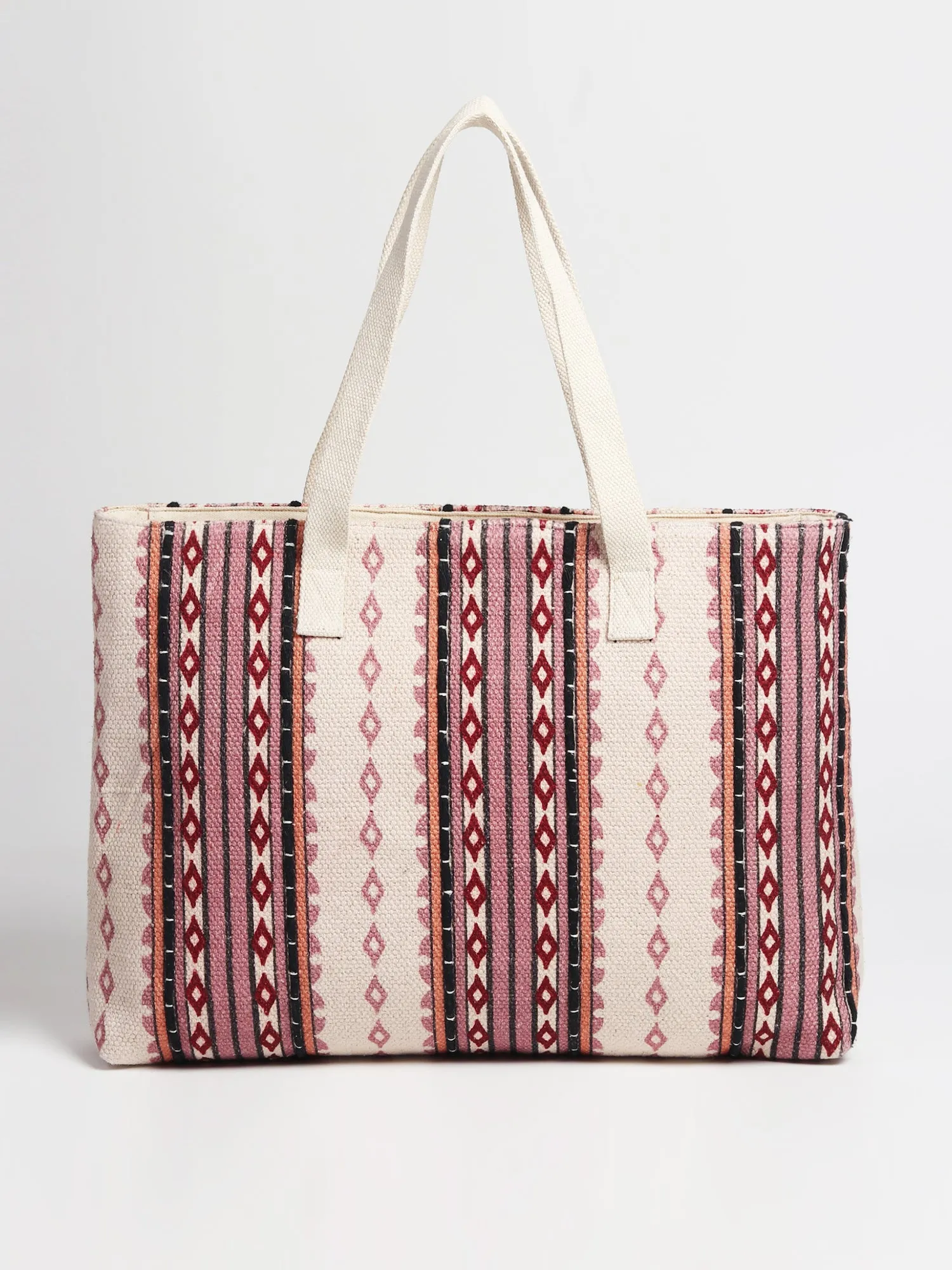 GREEK - HAND BLOCK COTTON PRINTED TOTE BAG