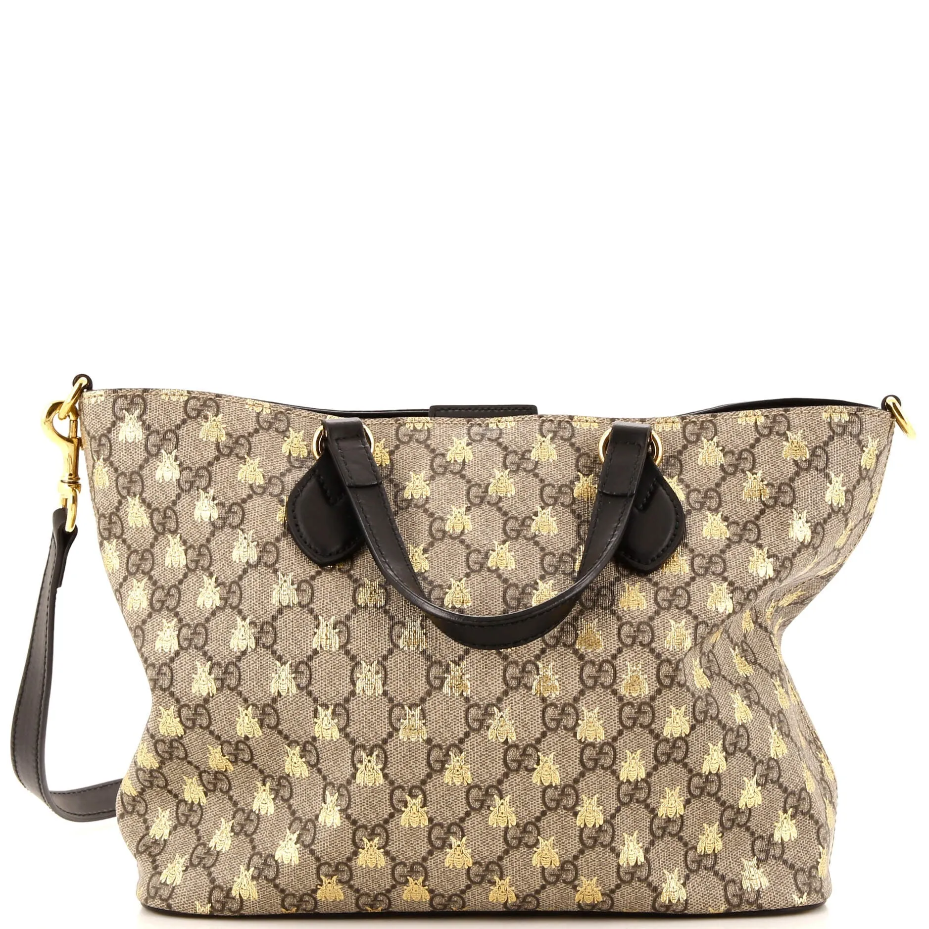 GUCCI Convertible Soft Tote Printed GG Coated Canvas Small