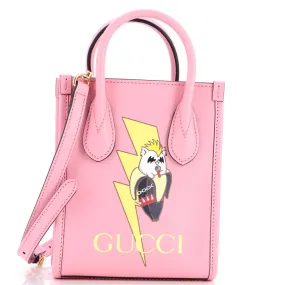 GUCCI Vertical Tote Printed Leather Mini