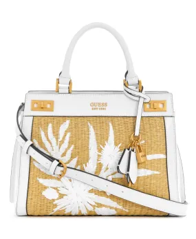 GUESS Katey Straw Luxury Satchel Handbag