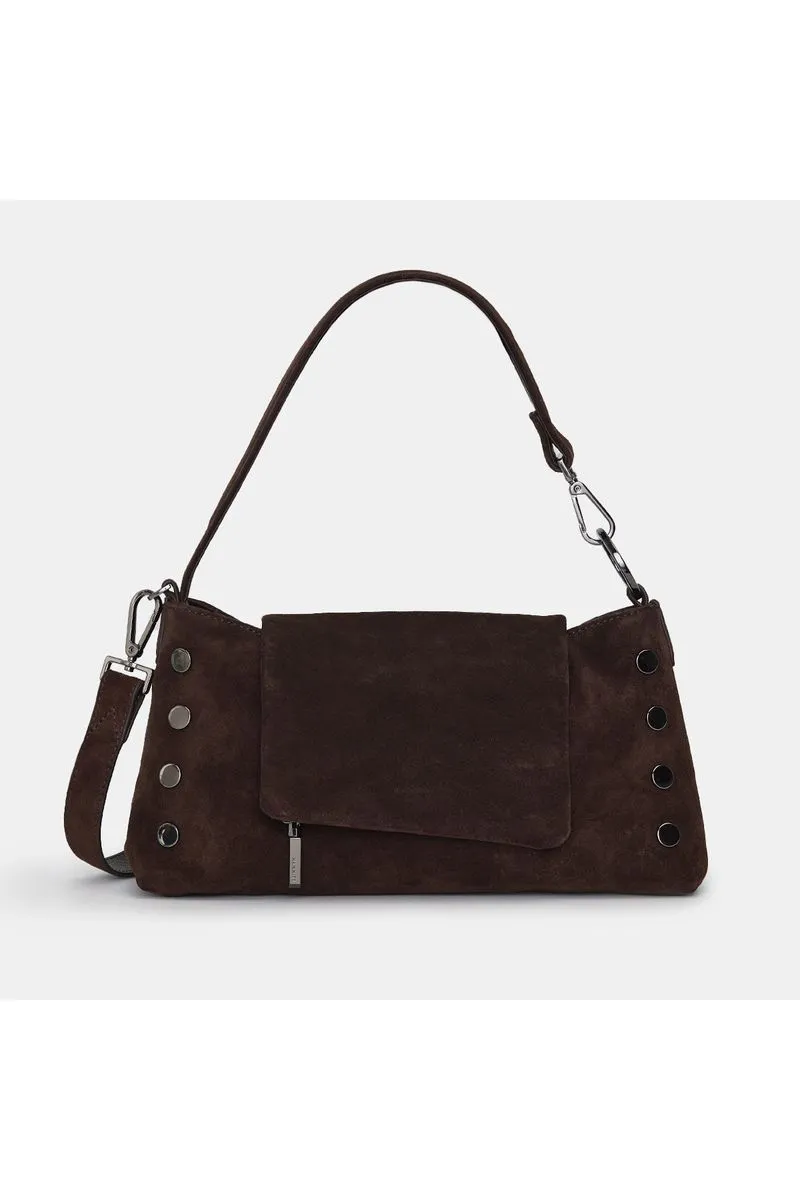 Hammitt VIP Satchel 17463 | Espresso Suede/Gunmetal