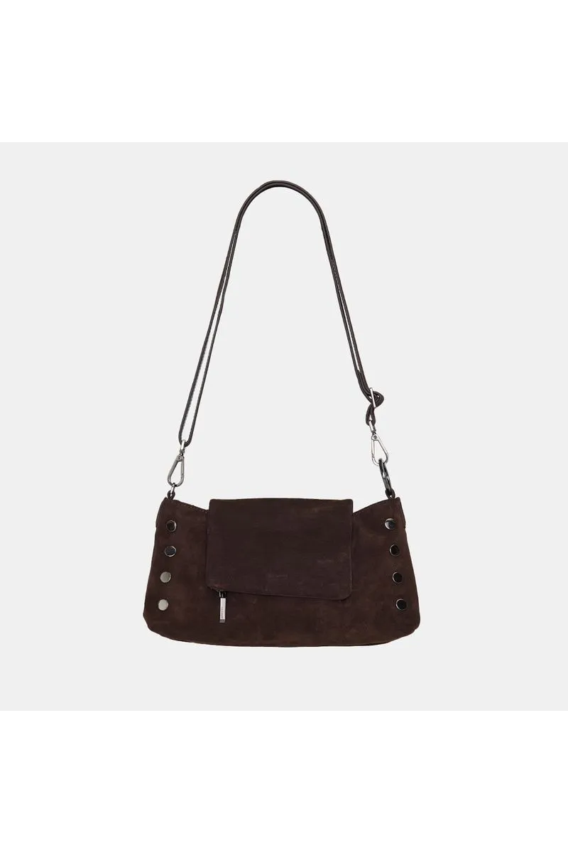 Hammitt VIP Satchel 17463 | Espresso Suede/Gunmetal