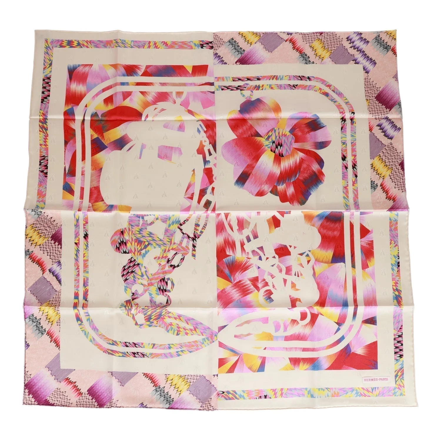 Hermes "Brides de Gala" Marble Silk Twill Scarf 90cm