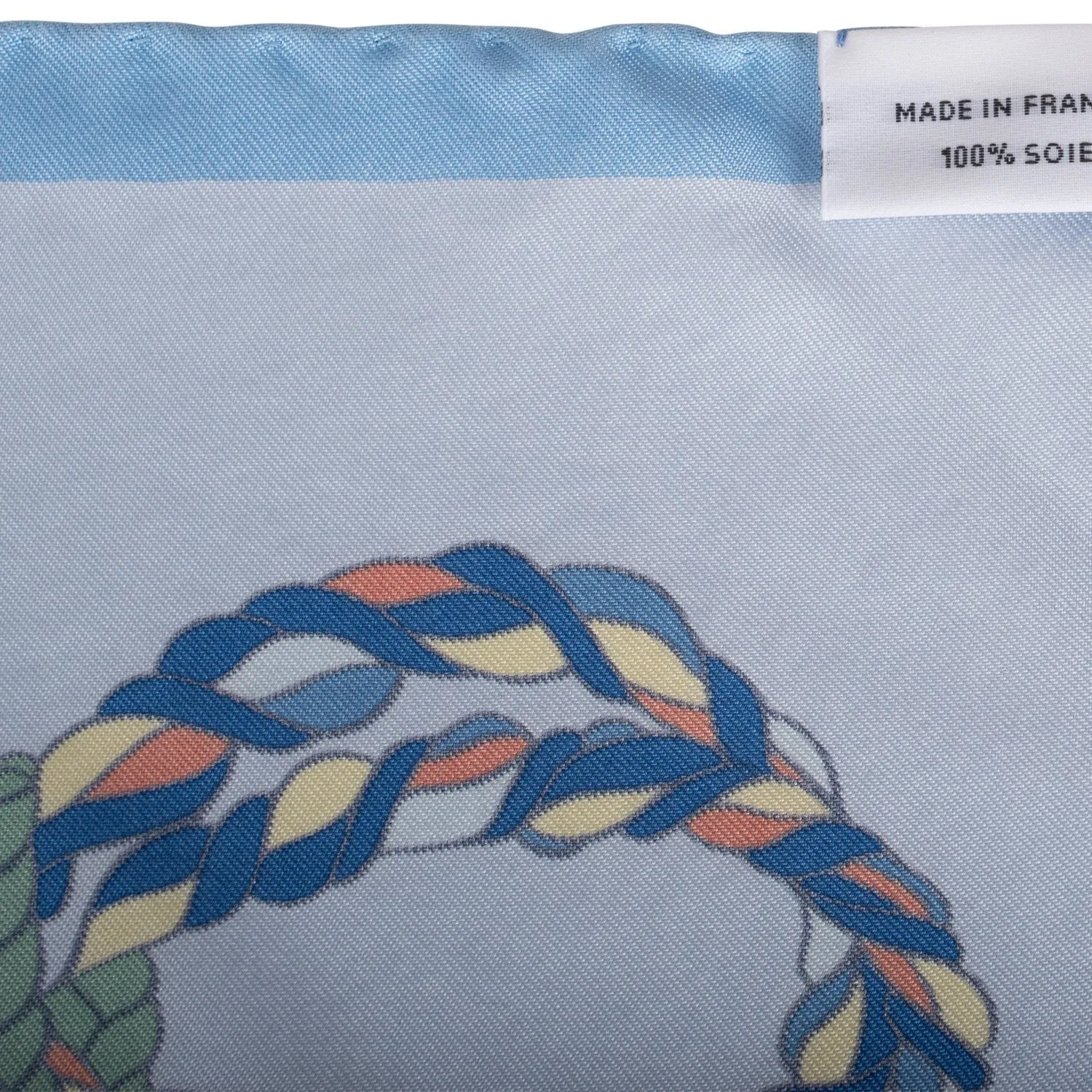 Hermes "Le Timbalier" Bleu Ciel Silk Twill Scarf 90cm