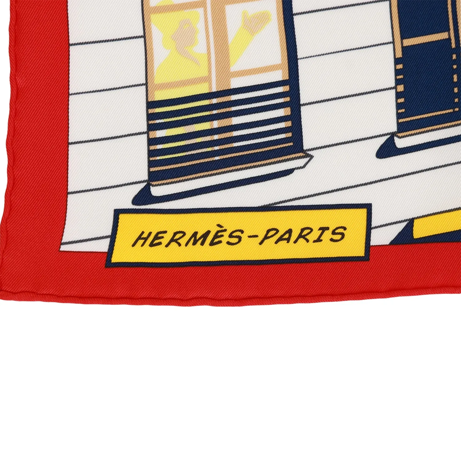 Hermes "Minuit au Faubourg" Rouge Silk Twill Scarf 70cm