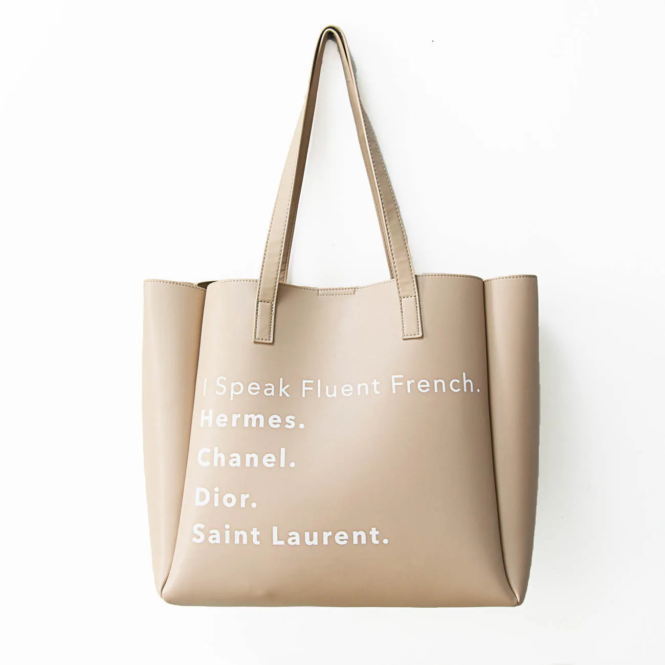 I Speak Fluid French Vegan Leather Tote - Black or Cream