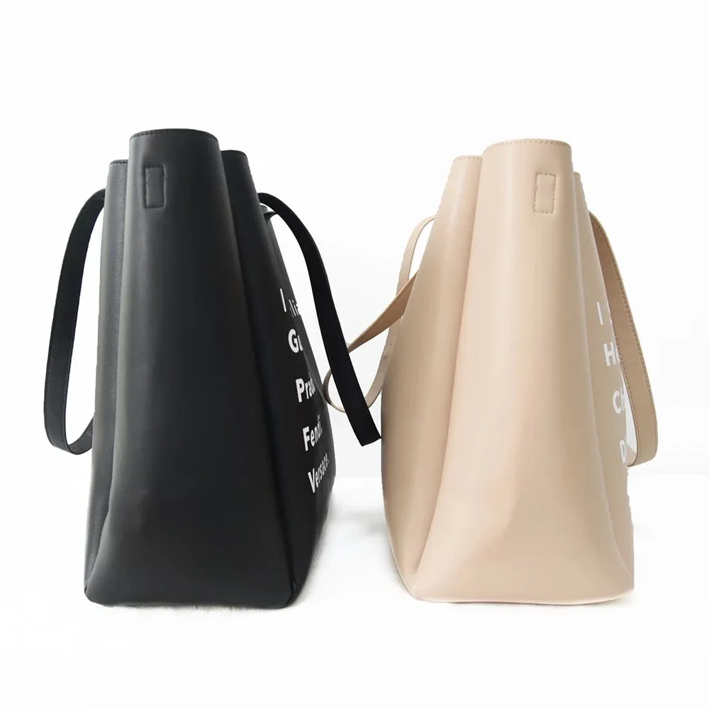 I Speak Fluid French Vegan Leather Tote - Black or Cream