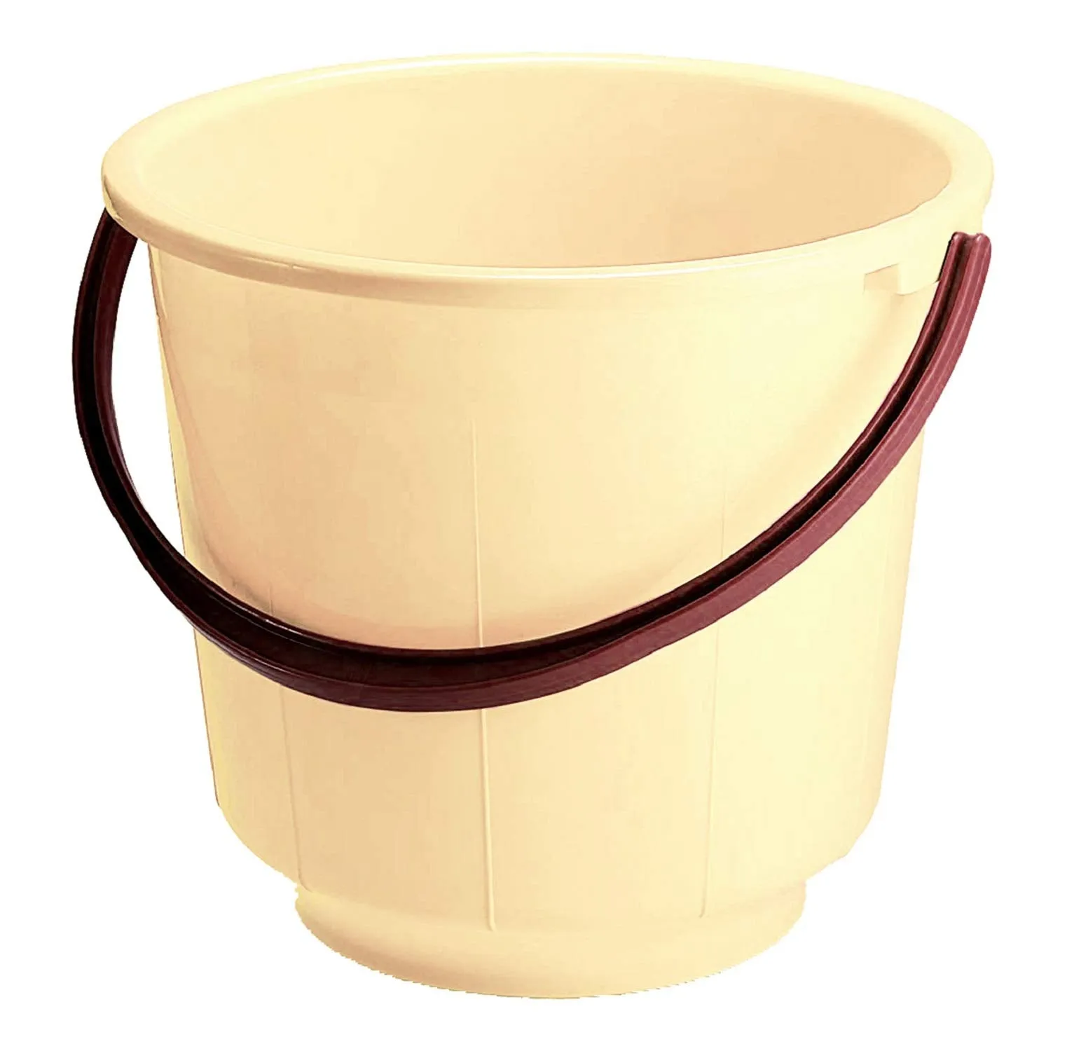 Kuber Industries 2 Pieces Unbreakable Strong Plastic Bathroom Bucket 13 LTR (Pink & Cream) -CTLTC37920