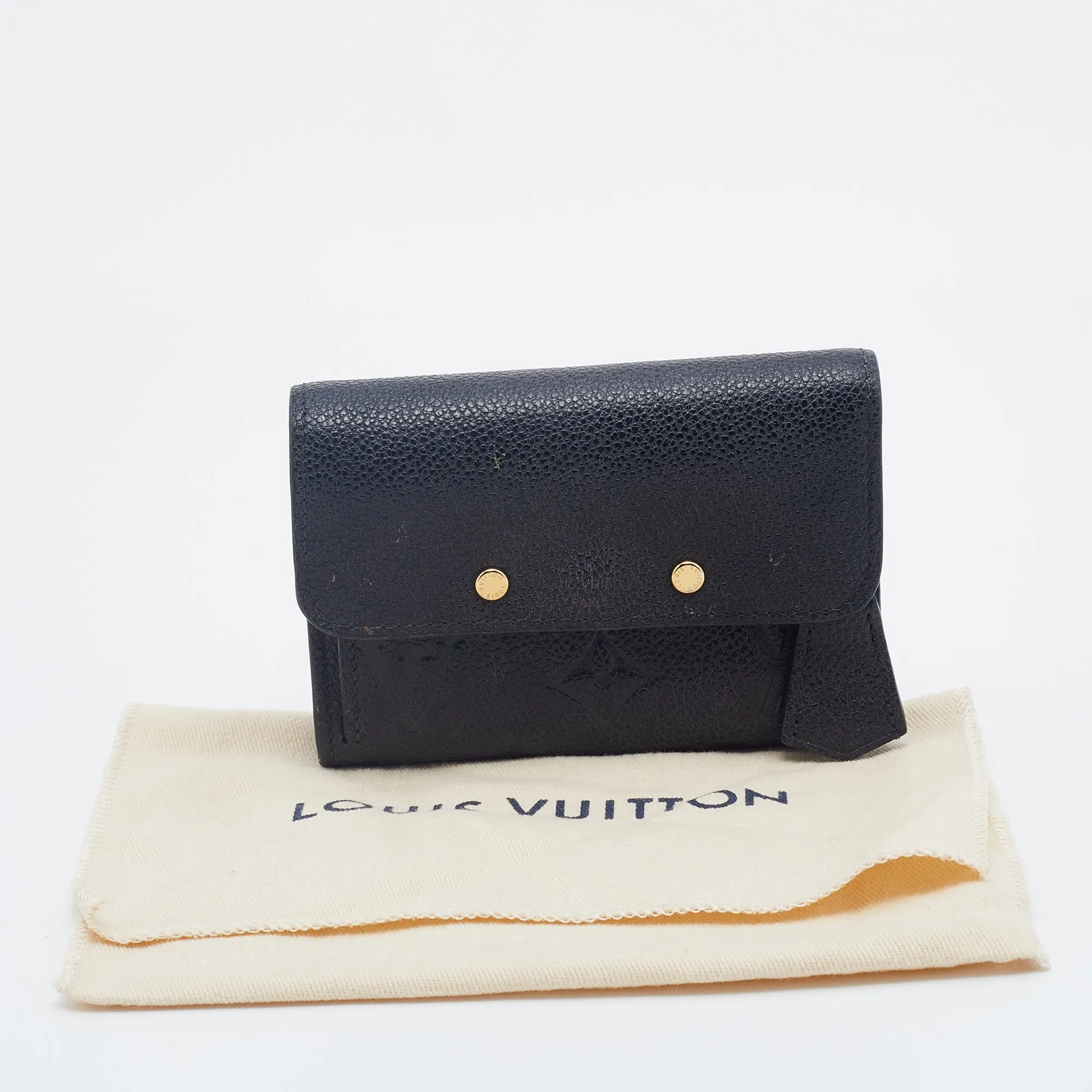 Louis Vuitton Black Monogram Empreinte Pont Neuf Compact Wallet