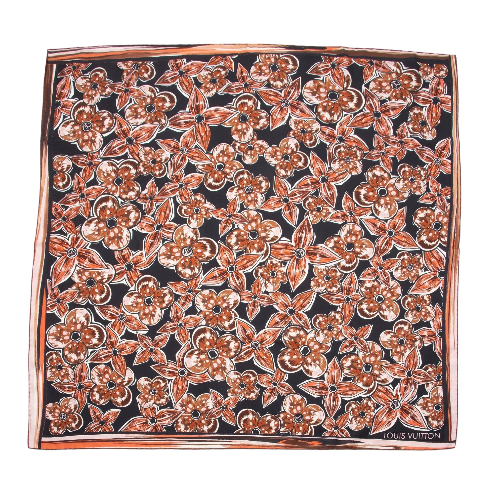 Louis Vuitton Silk Fleur de Monogram 90cm Scarf (SHF-4z6rYY)