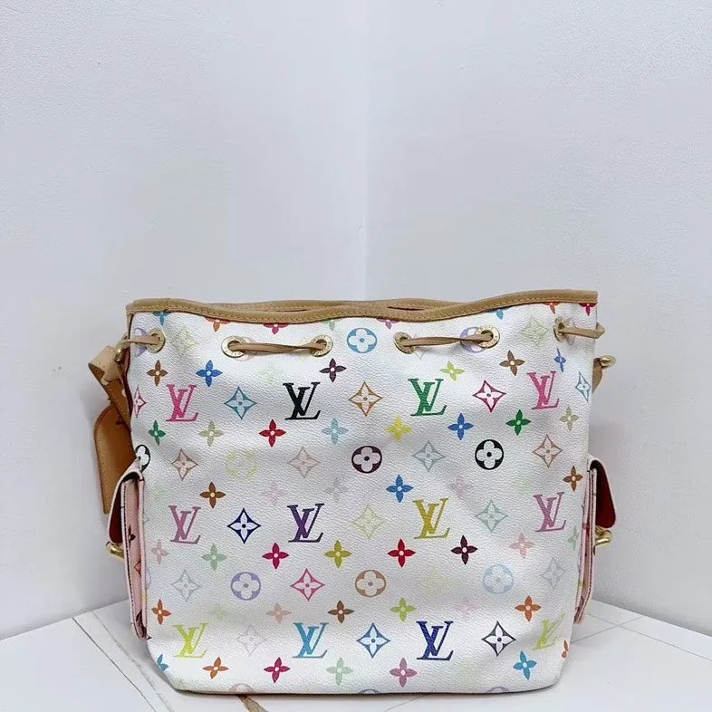 Louis Vuitton White Multicolor Neo Bucket Bag