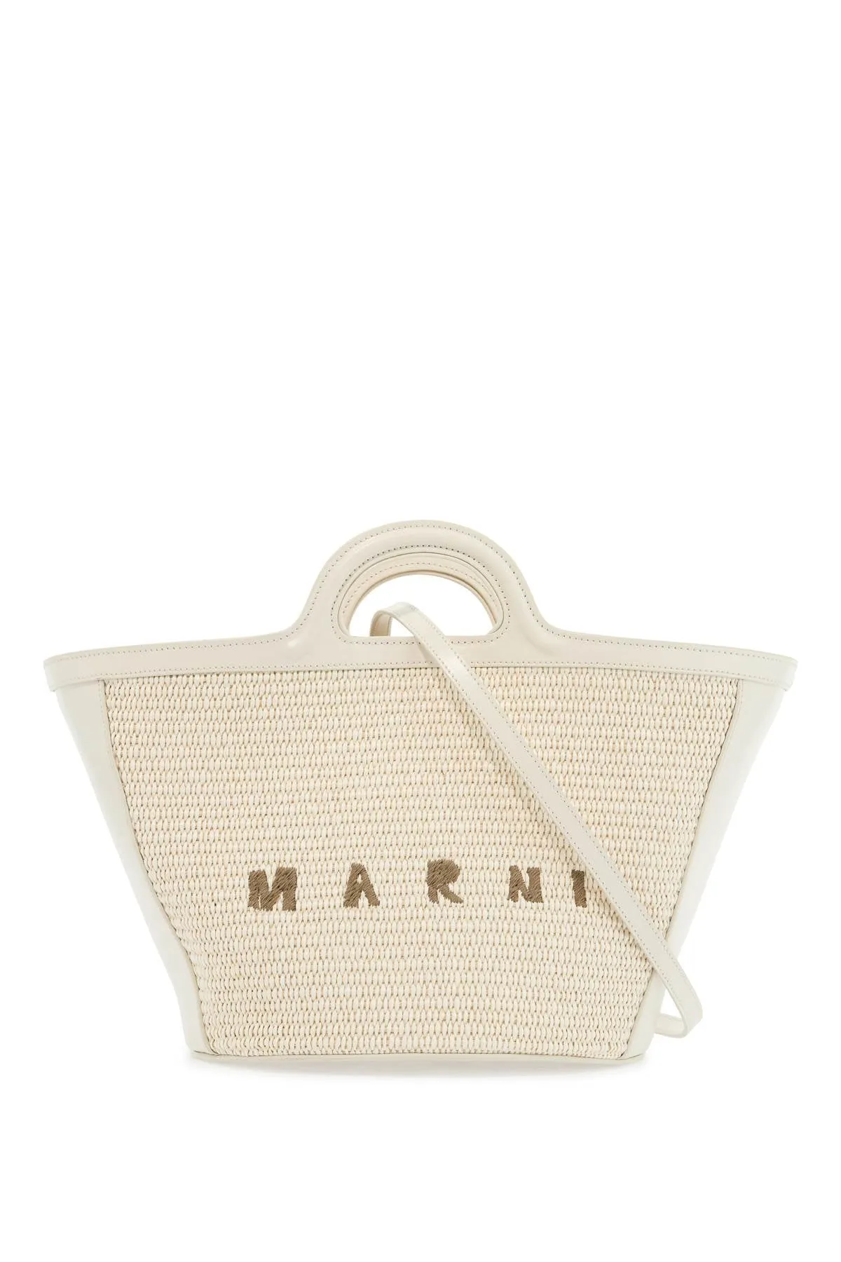 Marni Beige Cotton And Nylon Handbag With Woven Design