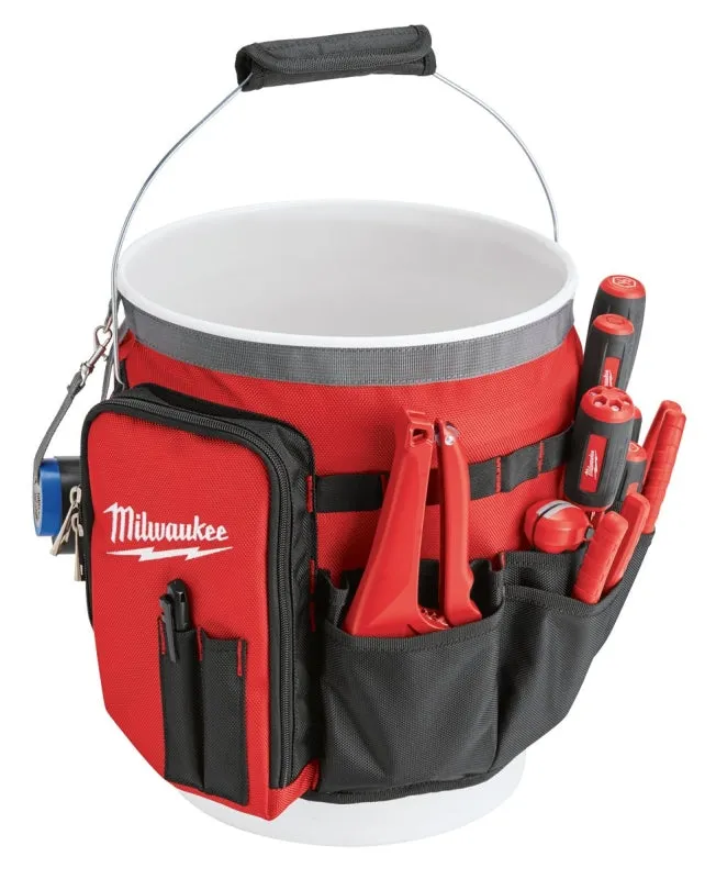 Milwaukee 48-22-8175 Bucket Organizer Wrap, 2.17 in W, 10.04 in D, 13.39 in H, 34-Pocket, Nylon, Red :EA: QUANTITY: 1