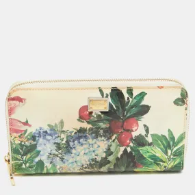 Multicolor Printed Patent Leather Zip Around Continental Wallet